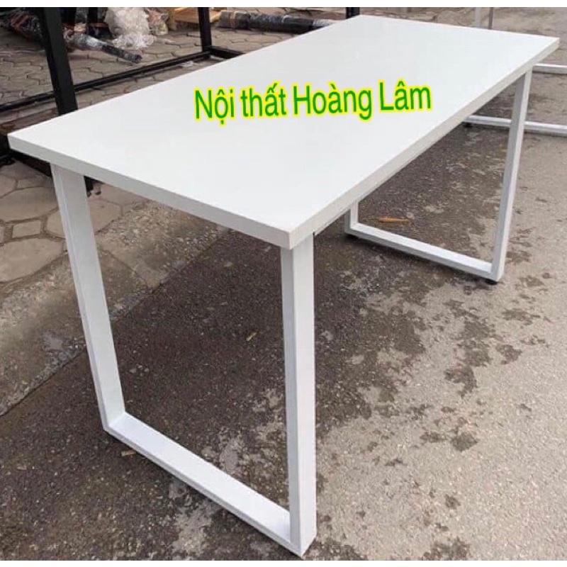 Bàn làm việc chân sắt chữ U mặt gỗ công nghiệp