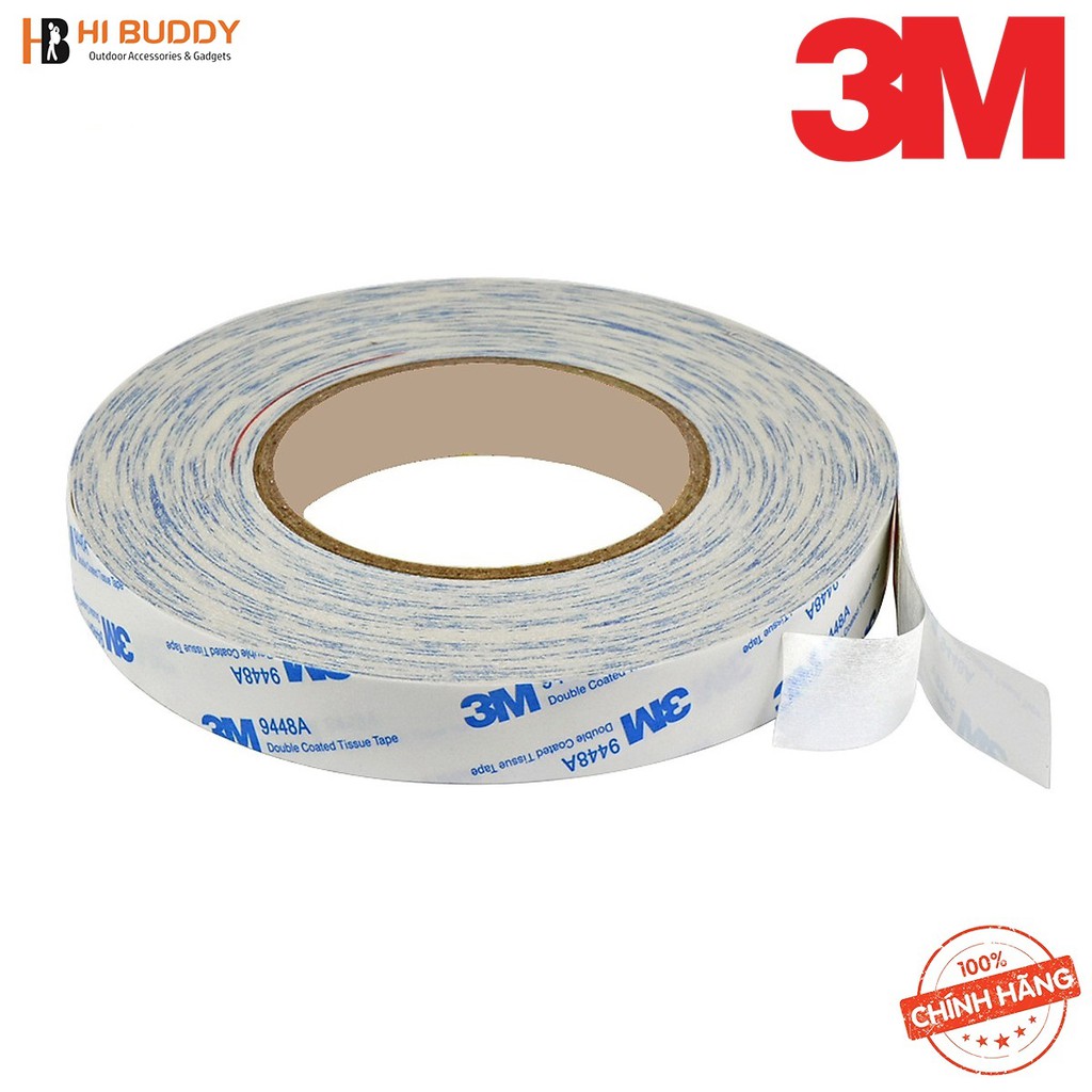 Băng Keo 2 Mặt 3M 9448 10mmx50m - Phù hợp với nhiều loại bề mặt – Hàng Chính Hãng – HIBUDDY