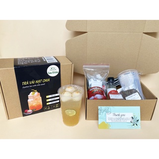 (SET 10 LY) SET TRÀ VẢI HẠT CHIA