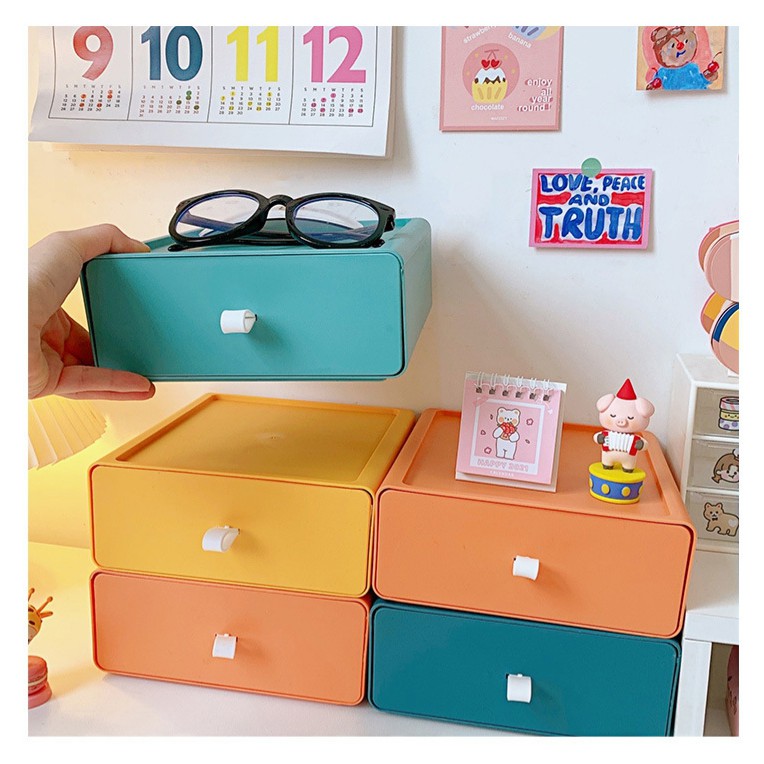 Tủ nhựa kéo mini để bàn đựng đồ đa năng