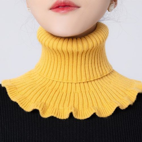 Cổ áo giả dạng đứng bằng len giữ ấm mùa thu và đông giữ ấm chống lạnh chất liệu dệt kim thời trang Hàn Quốc dành cho nữ