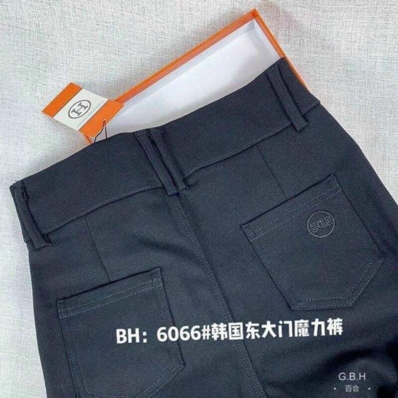 Quần bò giấy cạp cao 2 cúc co giãn