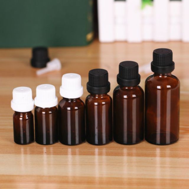 [5ml/10ml] Chai lọ đựng tinh dầu thủy tinh nắp vặn đen chiết serum