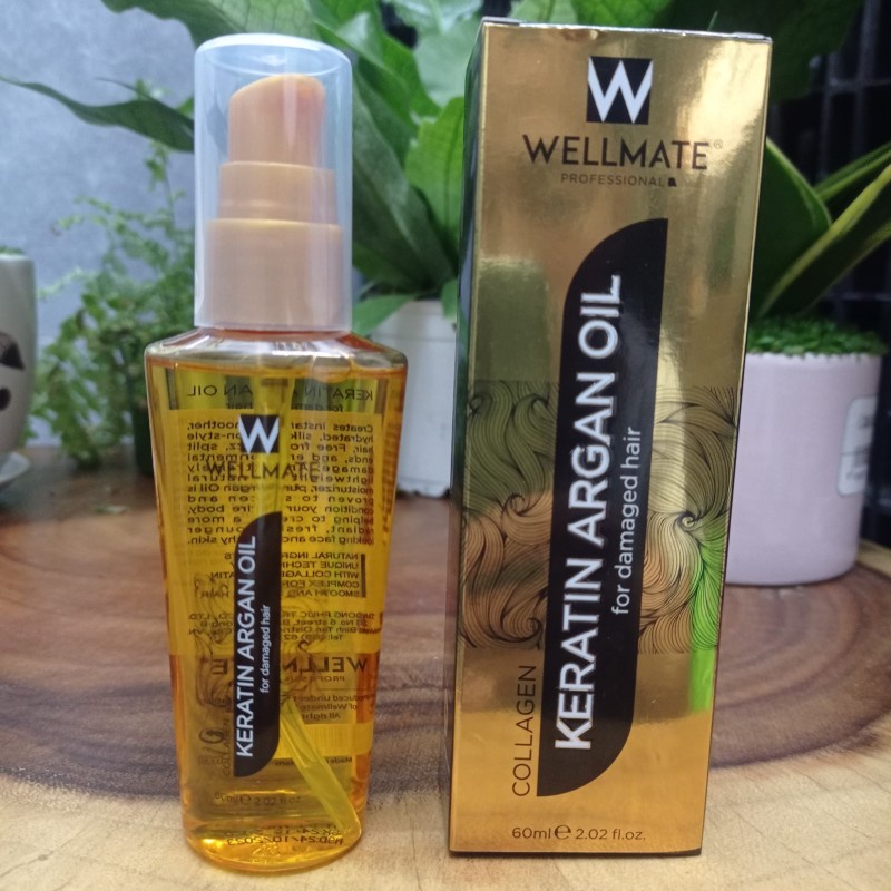 Tinh Dầu Dưỡng Tóc phục hồi WELLMATE KERATINARGAN OIL 60ML