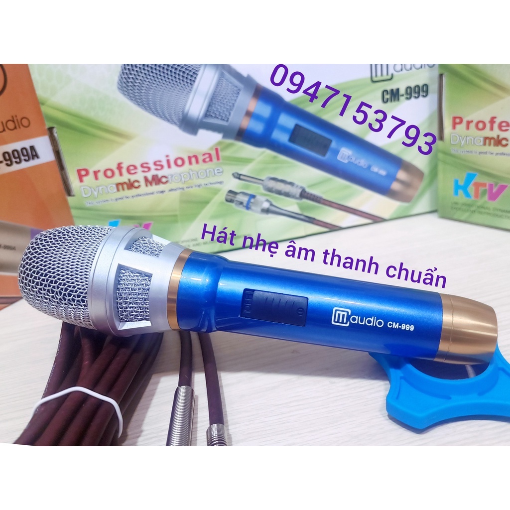 Micro karaoke . Mic có dây  KTV CM-999 Thiết kế gọn nhẹ, cầm nắm vừa tay hợp kim sơn tĩnh điện chống gỉ sét