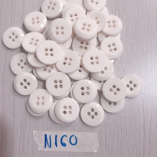 Combo 10 nút áo trắng trơn N160-162 (phụ kiện may vá, trang trí quần áo,Handmade,DIY)