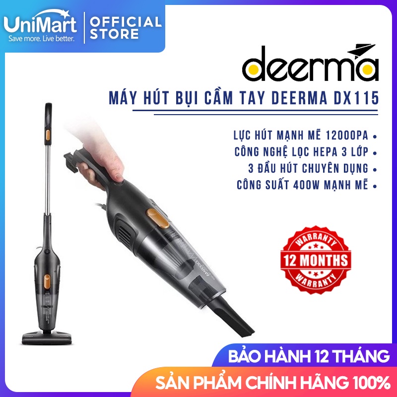 Máy Hút Bụi Cầm Tay Gia Đình Deerma DX115C - UniMart Official Store