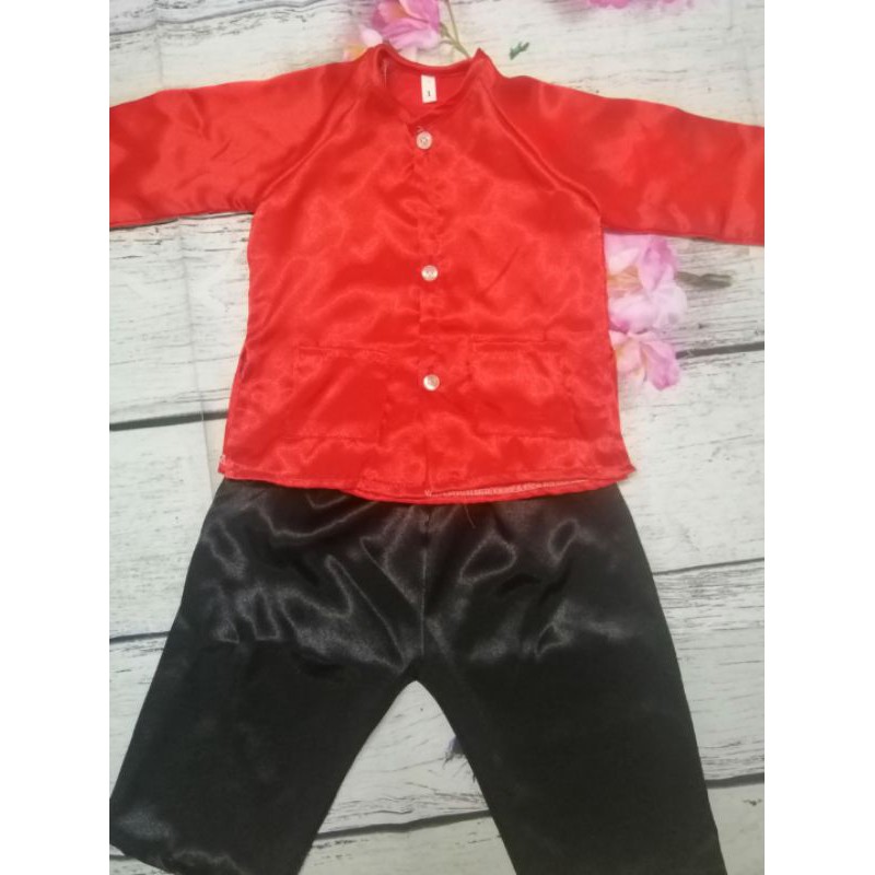 Set bà ba áo đỏ + quần đen bé trai & gái