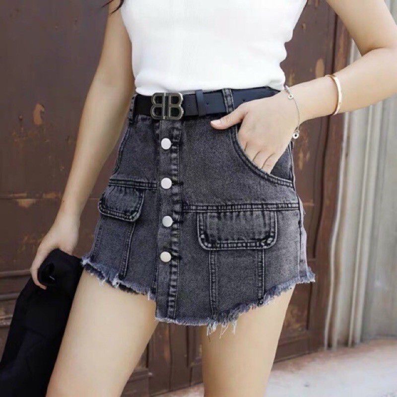 Quần jeans giả váy lệch tà xinh xắn😘