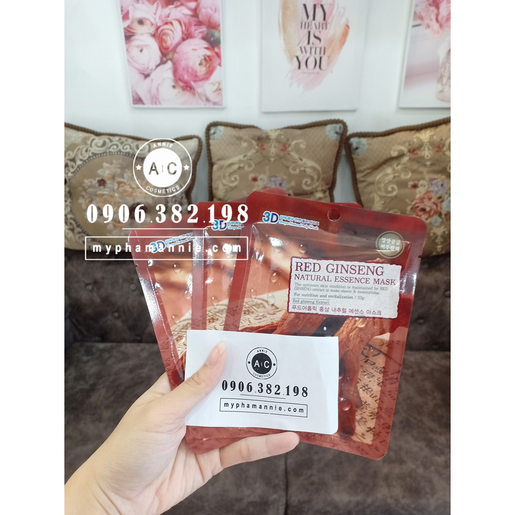 Mặt Nạ 3D Hồng Sâm Red Ginseng Natural Essence Mask Foodaholic