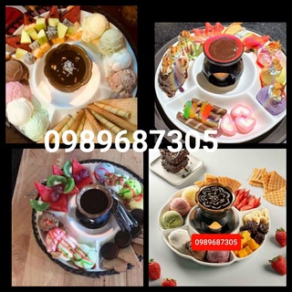 Khay lẩu kem + bếp nến socola