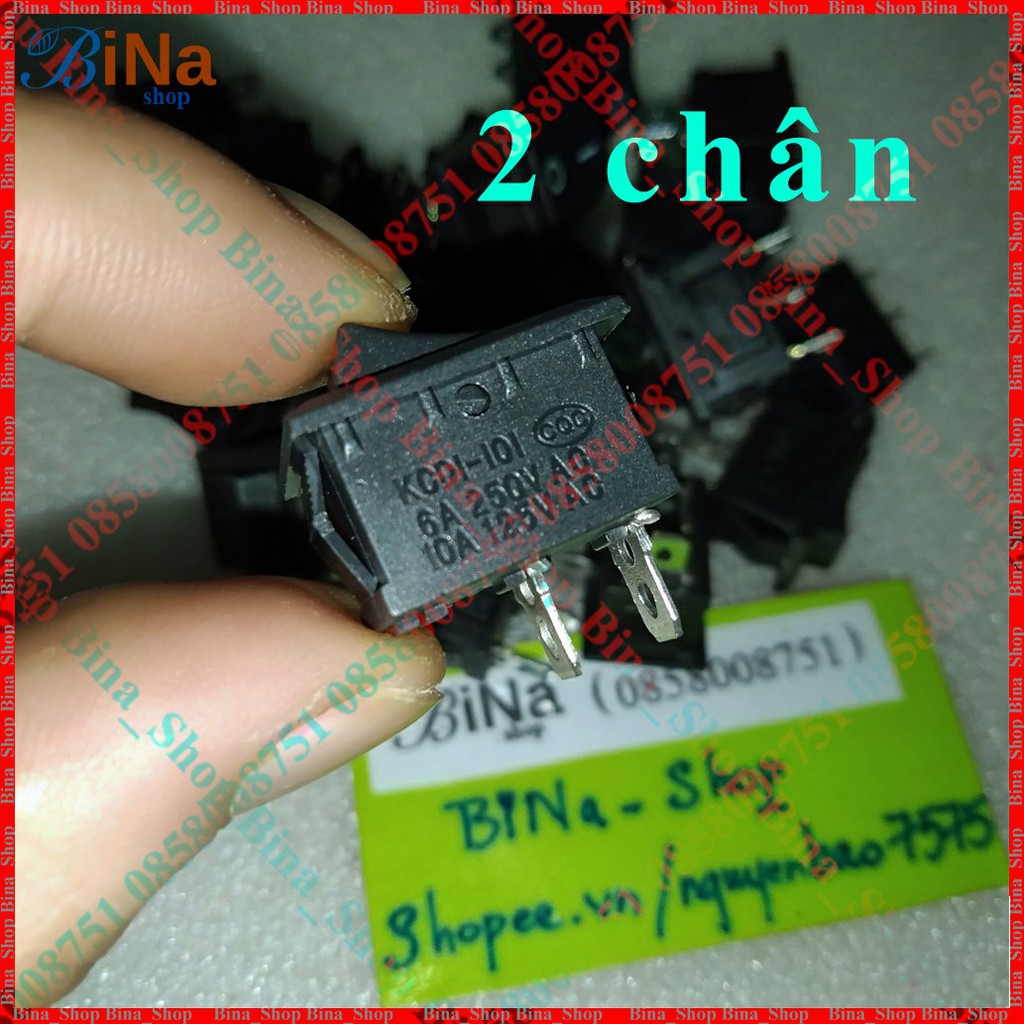 [10 cái] Công tắc bập bênh 10x15mm 6A 250V đỏ / đen