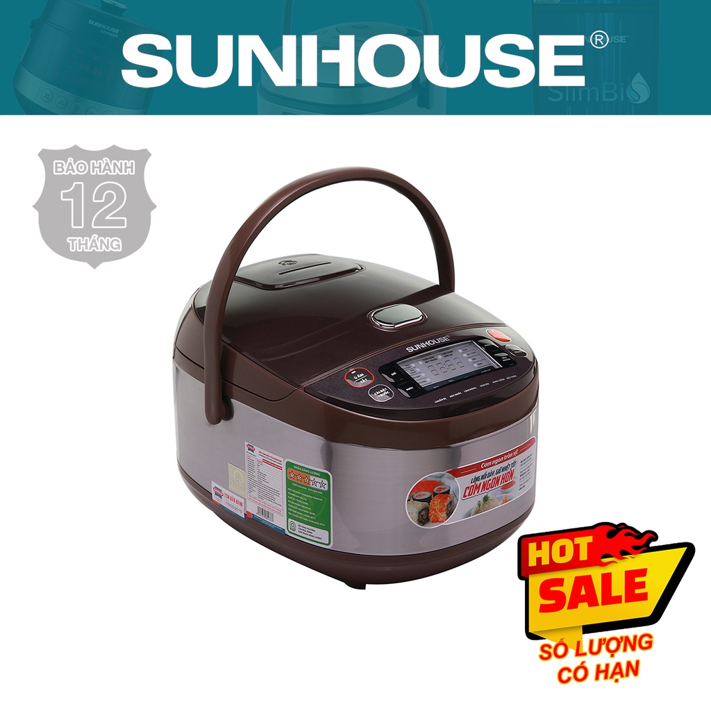 Nồi cơm điện tử 1.5L SUNHOUSE SHD8905C