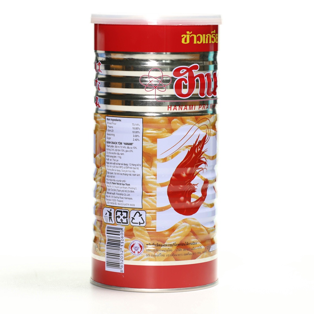 Snack Tôm Hanami Thái Lan Lon