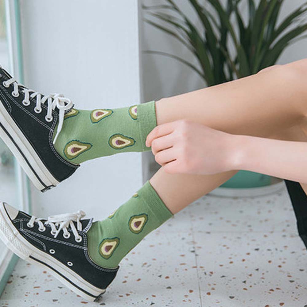 Vớ Cotton Họa Tiết Trái Cây Xinh Xắn Dành Cho Nữ