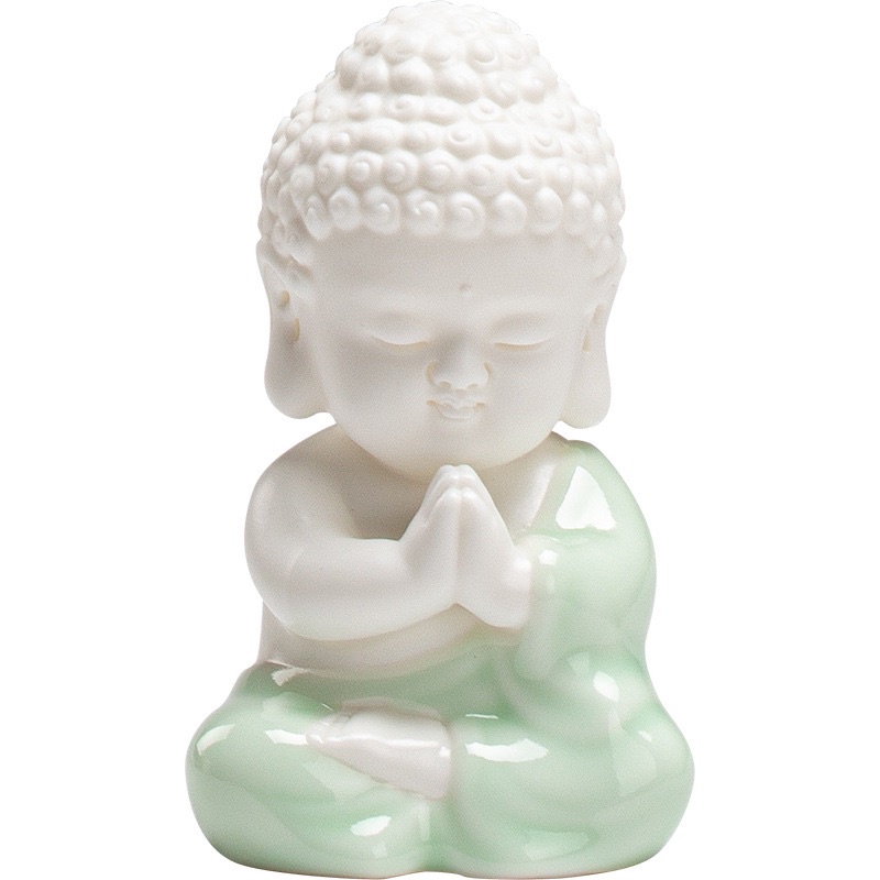 Tượng phật chibi mini gốm tráng men xinh xắn: