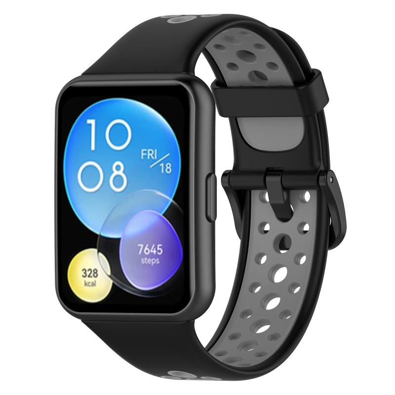Dây Đeo Silicon Hai Màu Thay Thế Cho Đồng Hồ Thông Minh Huawei Iwatch Fit 2