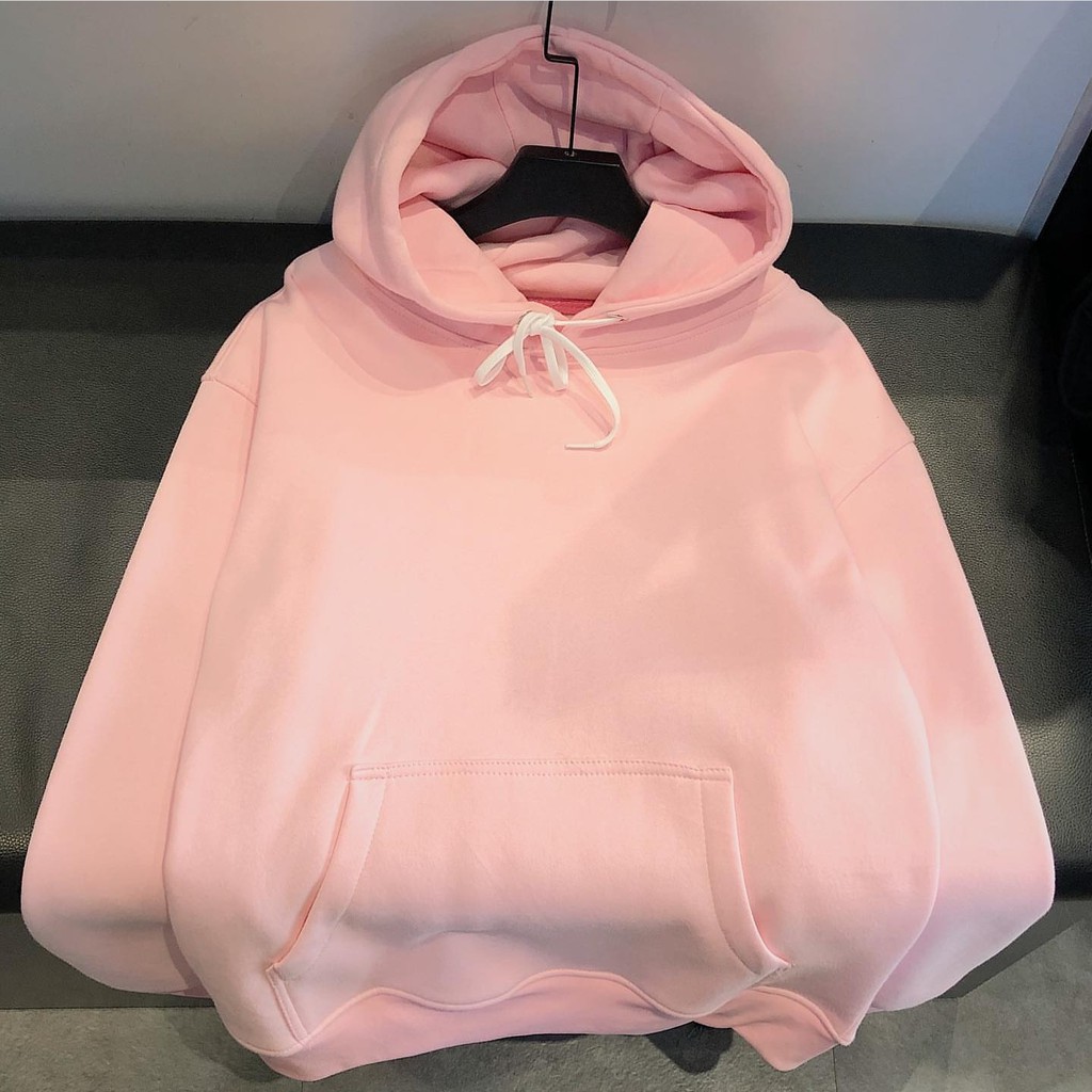 Áo Hoodie Trơn Màu Hường - Hoodie Light Pink Basic