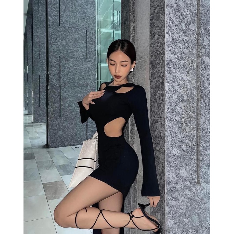 Đầm Body Xẻ Tà Khoét Hai Bên Hở Eo
