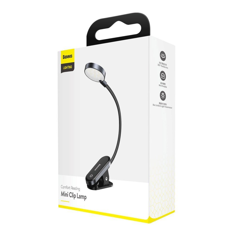 Đèn đọc sách dạng kẹp Baseus Mini Clip Lamp DGRAD-0G thiết kế nhỏ gọn tiện dụng