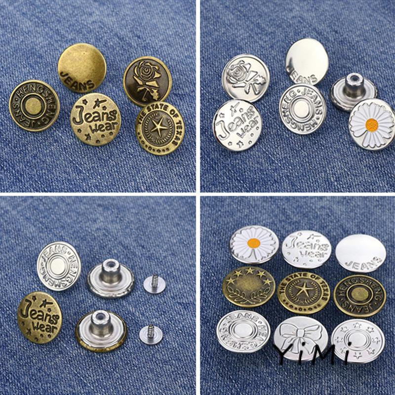 Nút Quần Jeans Bằng Kim Loại Có Thể Điều Chỉnh Tiện Dụng