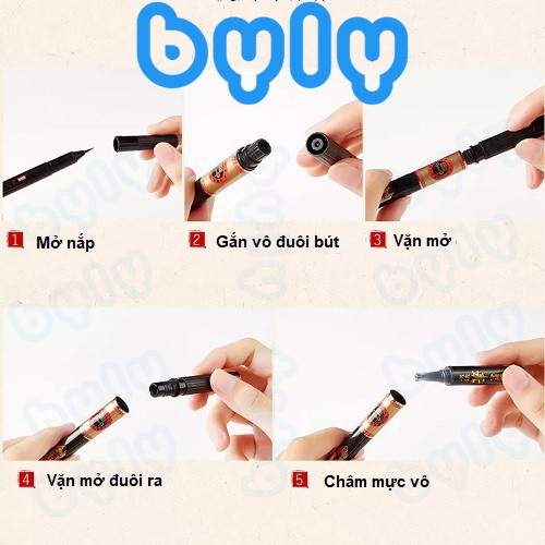 [Ship hỏa tốc] Brush Pen - Bút lông viết / vẽ thư pháp Baoke - có thể bơm mực s43 - s44 - ByLy Store