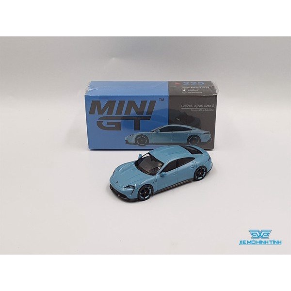 Xe Mô Hình Porsche Taycan Turbo S Frozen 1:64 MiniGT ( Xanh )