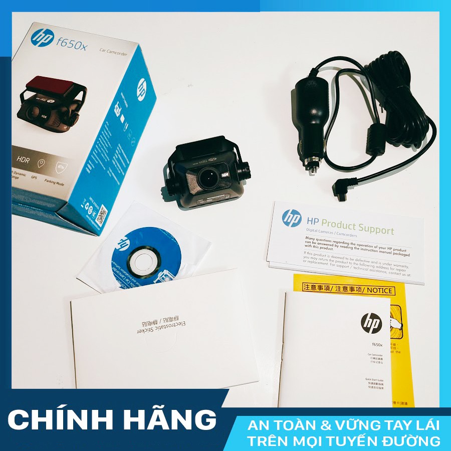 Camera hành trình HP F650x Wifi GPS + thẻ nhớ 16/32GB Class 10 - hàng chính hãng