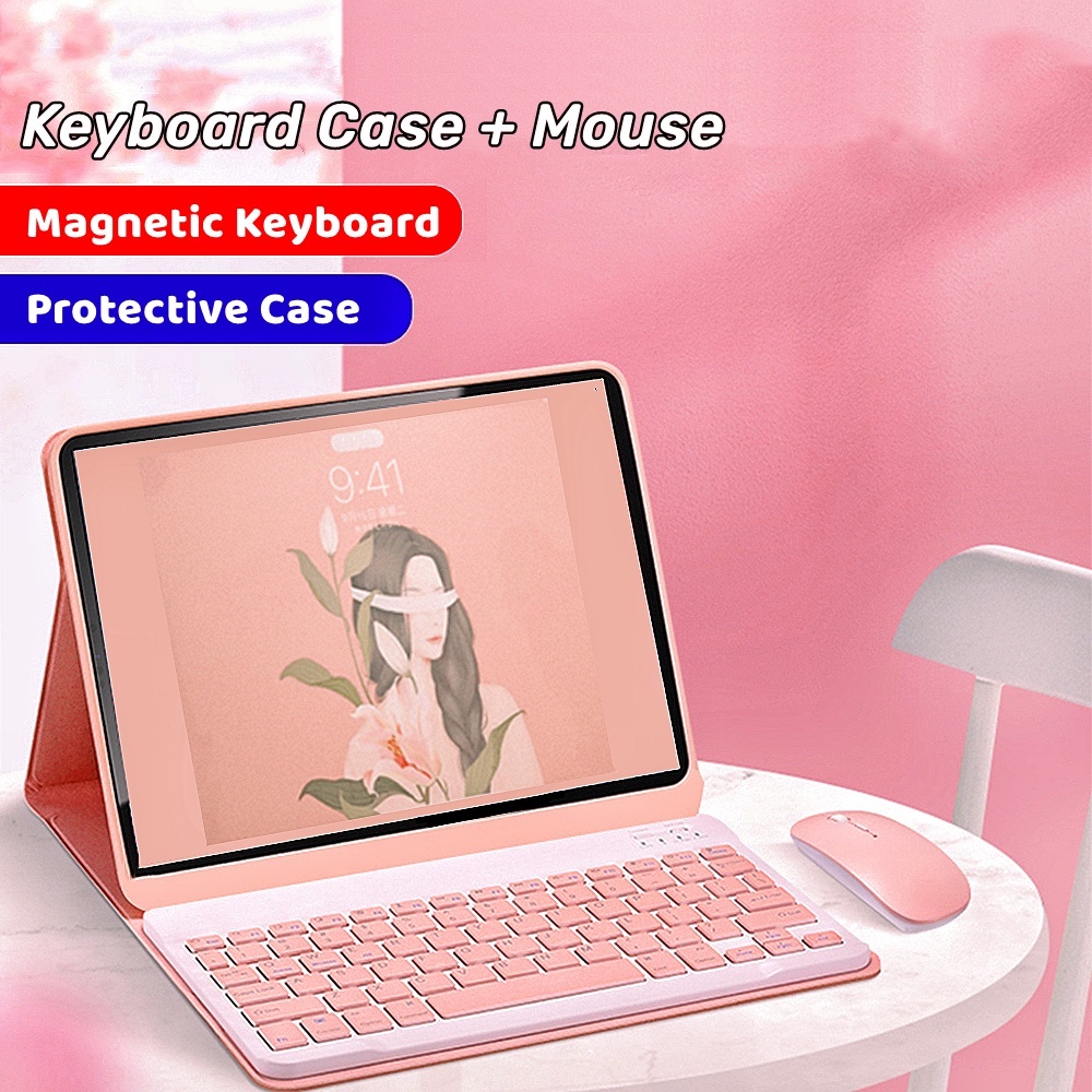 Bao Da Máy Tính Bảng Tích Hợp Bàn Phím Bluetooth Từ Tính Bảo Vệ 360 Độ Cho iPad 10.2'' iPad 9th/8th/7th Gen 10.9'' Air4/Air5 2021/2020 Pro 11''