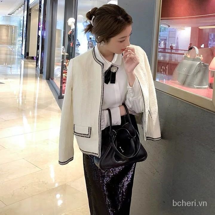 áo cardigan thu đông kiểu Pháp mới retro mỏng khuy cài cổ điển | BigBuy360 - bigbuy360.vn