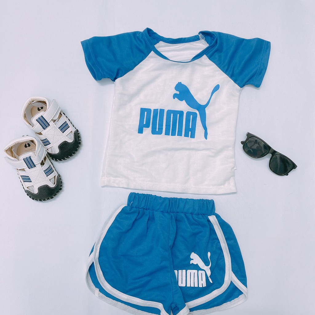 Quần áo bé trai🌽PUMA🌽Bộ cộc bé trai,Bộ cộc tay cho bé,quần áo thể thao, SET bộ PUMA chất đũi cho bé siêu mát