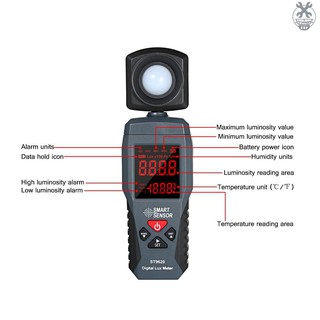 【umbr】SMART SENSOR Digital Lux Meter LCD Display Handheld Illuminometer Luminometer Photometer Luxmeter Light Meter 1-20
