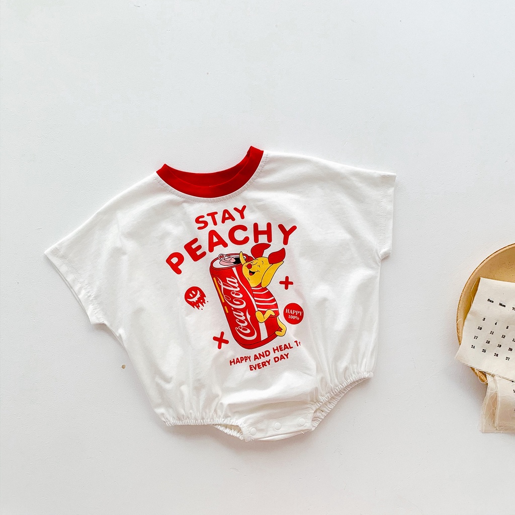 Bộ Áo Liền Quần In Họa Tiết Hoạt Hình Thời Trang Mùa Hè Cho Bé Sơ Sinh