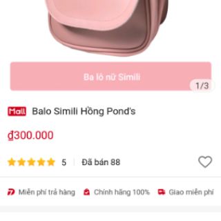 Ba lô simili Hồng Pond's
