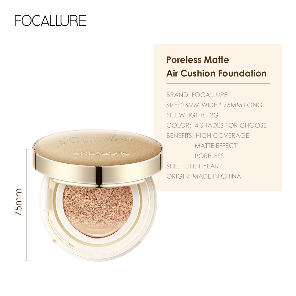 Focallure GoldenAge Poreless BB Cushion quả lì tươi lâu trôi thấm nước Mềm 12g