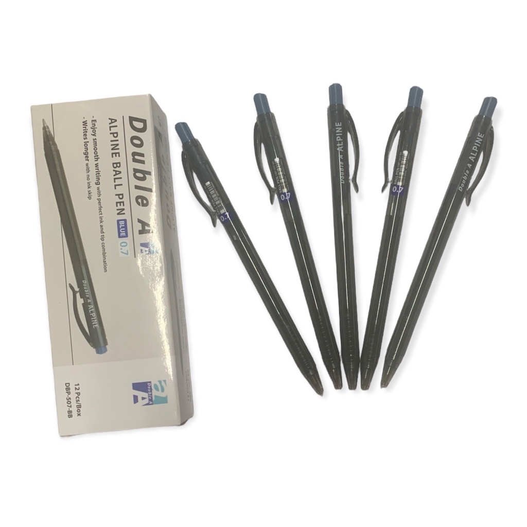Hộp 12 Bút bi Alpine Double A bút bi ngòi 0.7mm nét đậm màu xanh giá rẻ ANKICO