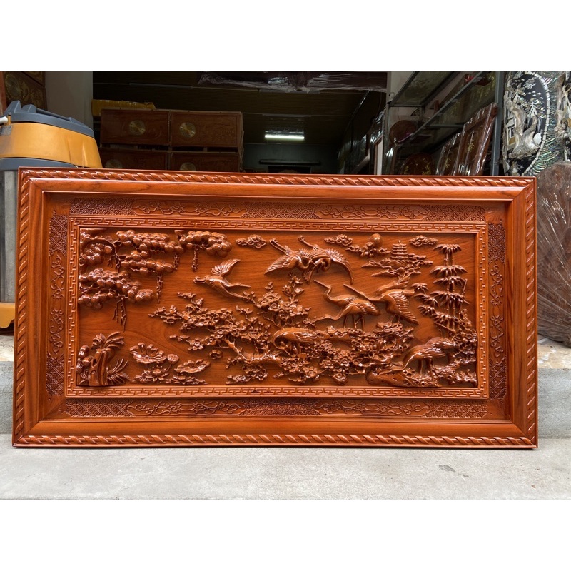 Tranh gỗ Tùng Hạc cao cấp