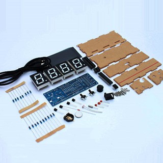 US Electronic 4-digit DIY Digital LED Clock Kit Light Control Temperature Hot