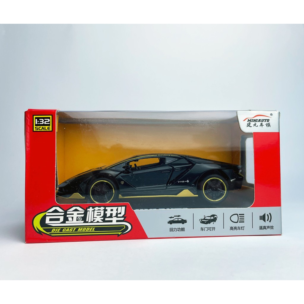 Xe đồ chơi mô hình sắt Lamborghini Lp770-4 TẶNG KÈM BIỂN SỐ tỉ lệ 1:32 hãng Miniauto