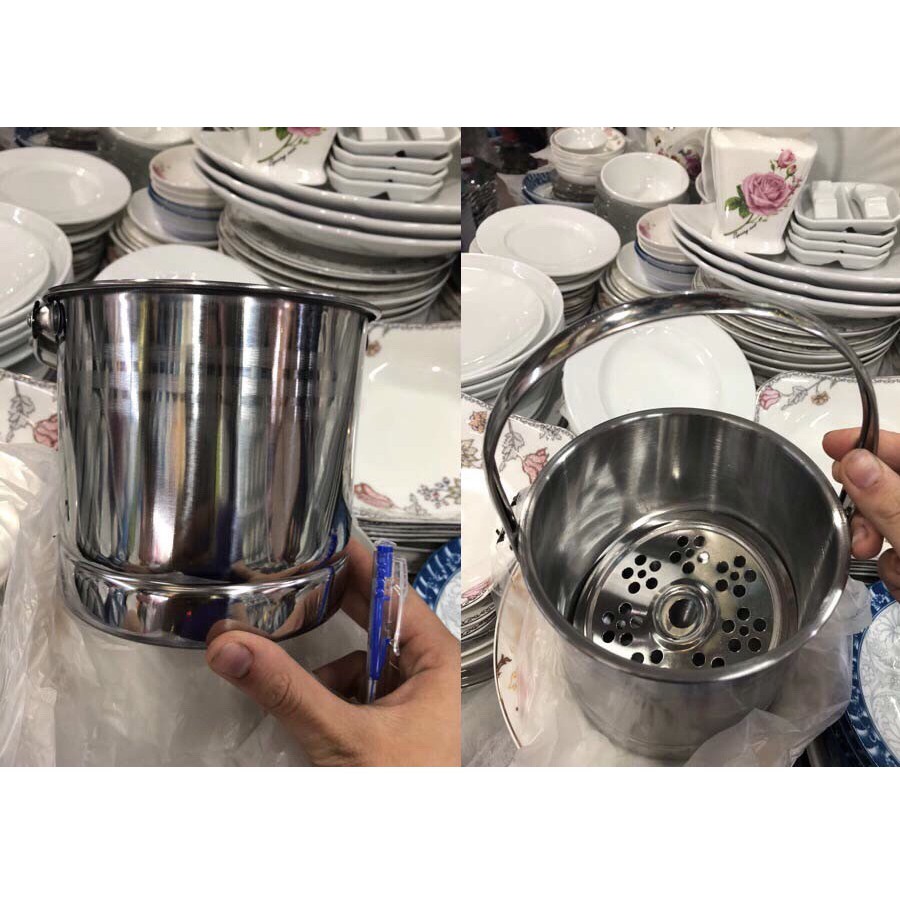 Xô đựng đá 1.0 lít 100% inox ( không bao gồm kẹp gắp)