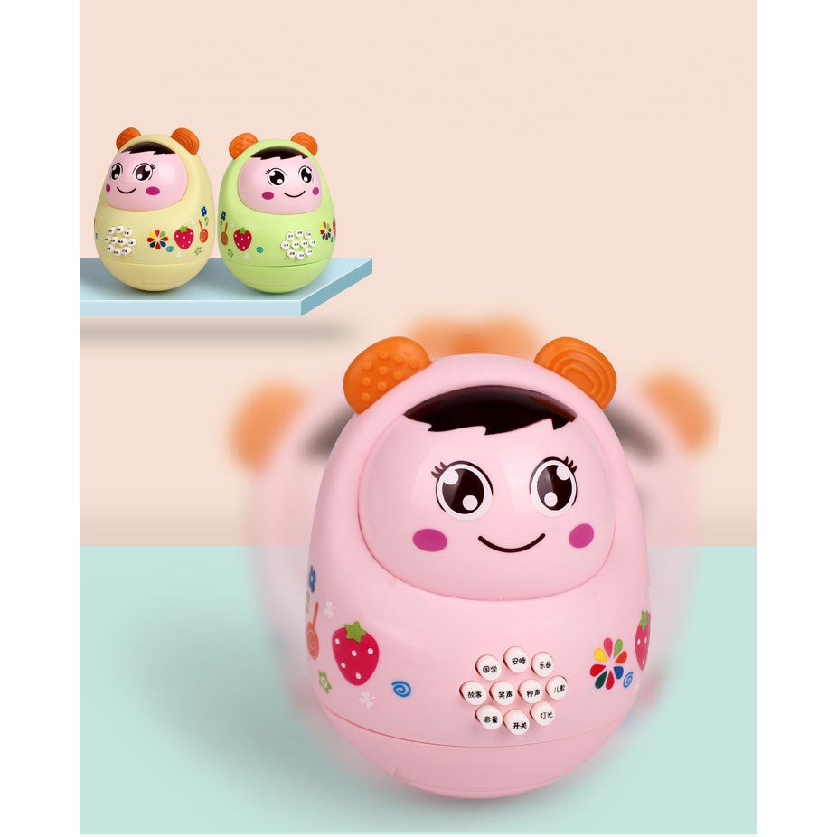 Lật Đật Phát Nhạc  Có Gặm Nướu Silicon hình Bé Yêu Ngộ Nghĩnh 202-1