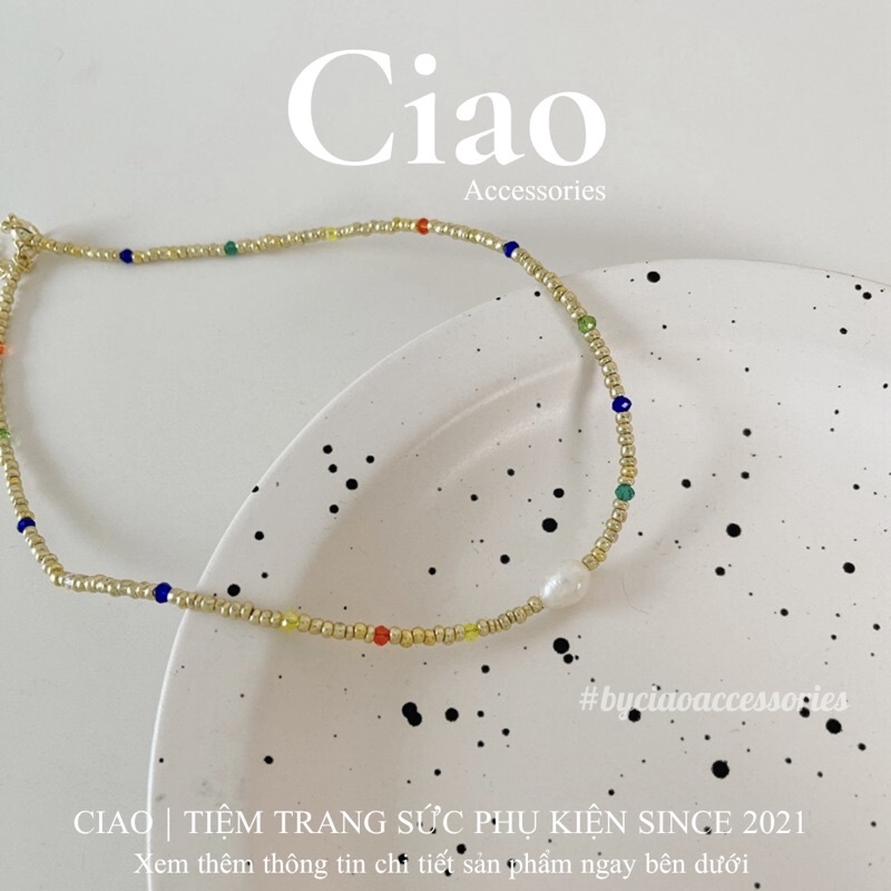 [HOẢ TỐC 1H] Dây chuyền/ Vòng cổ hạt cườm kết hợp hạt trai nước ngọt thiết kế mới lạ Olivia Ciao