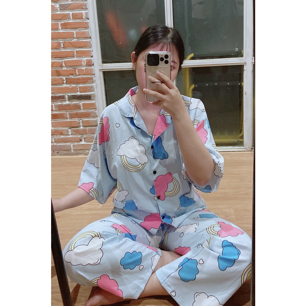 |Tặng Set Trà Sữa| Đồ Bộ Mặc Nhà Dễ Thương Cánh Dơi Quần Dài  Freesize | BigBuy360 - bigbuy360.vn