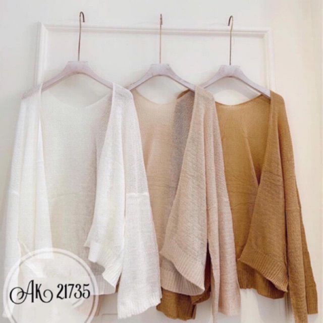 Áo Khoác Cardigan Len Mỏng Cho Nữ Phong Cách Ulzzang Phù Hợp Đi Đà Lạt, Dạo Biển | BigBuy360 - bigbuy360.vn