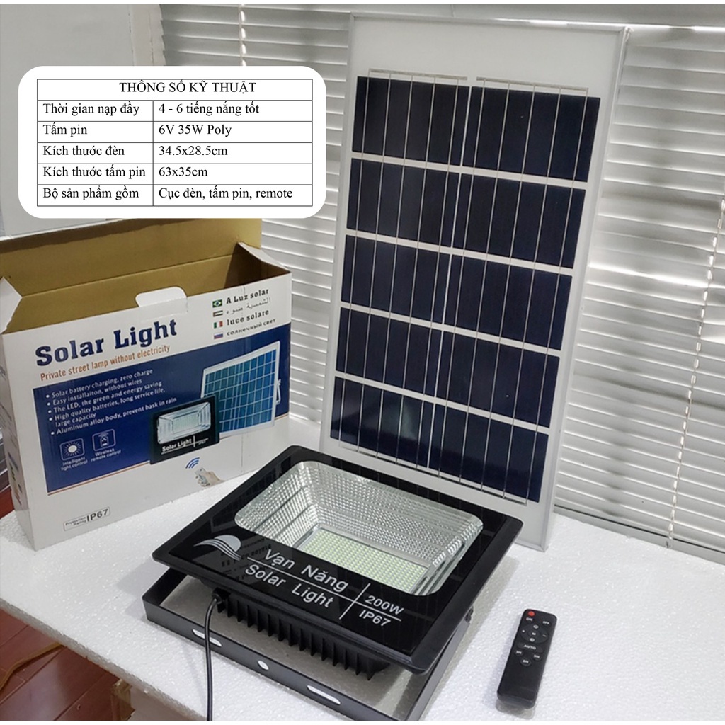 Đèn năng lượng mặt trời Vạn Năng Solar 200W