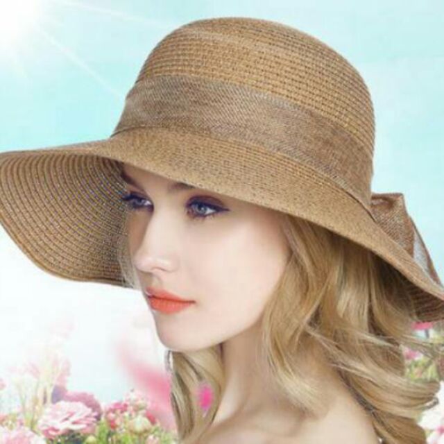 Nón mũ rộng vành đi biển chống nắng chống tia UV fedora thời trang Hàn Quốc