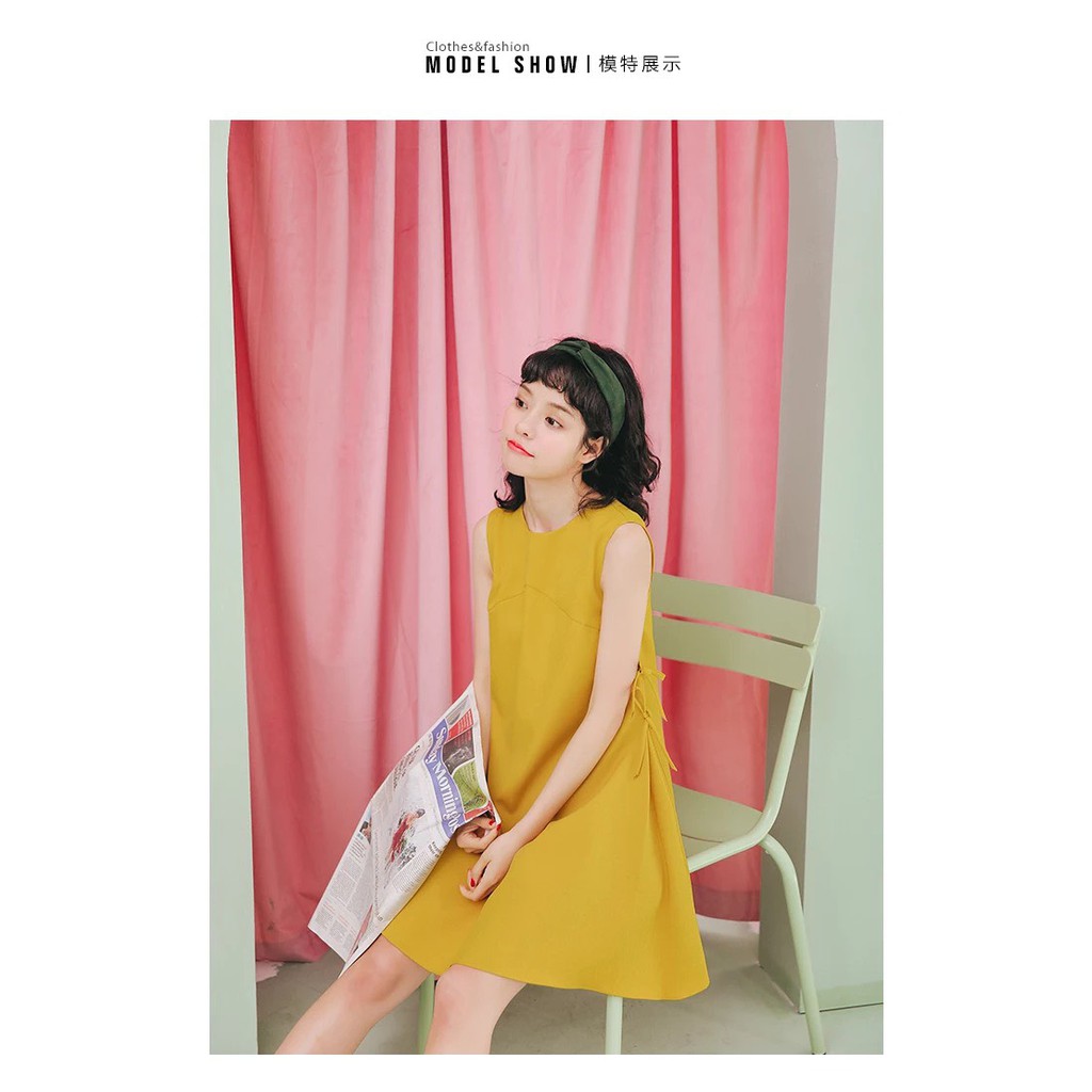 Đầm suông phối nơ sườn dễ thương cho phái nữ