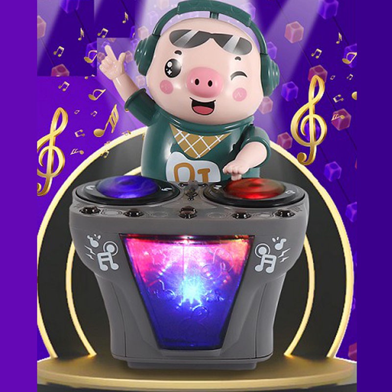Chú Heo Chơi DJ Năng Động Siêu Dễ Thương Nhảy Theo Nhạc Và Đèn Cho Bé,Heo Phát Nhạc