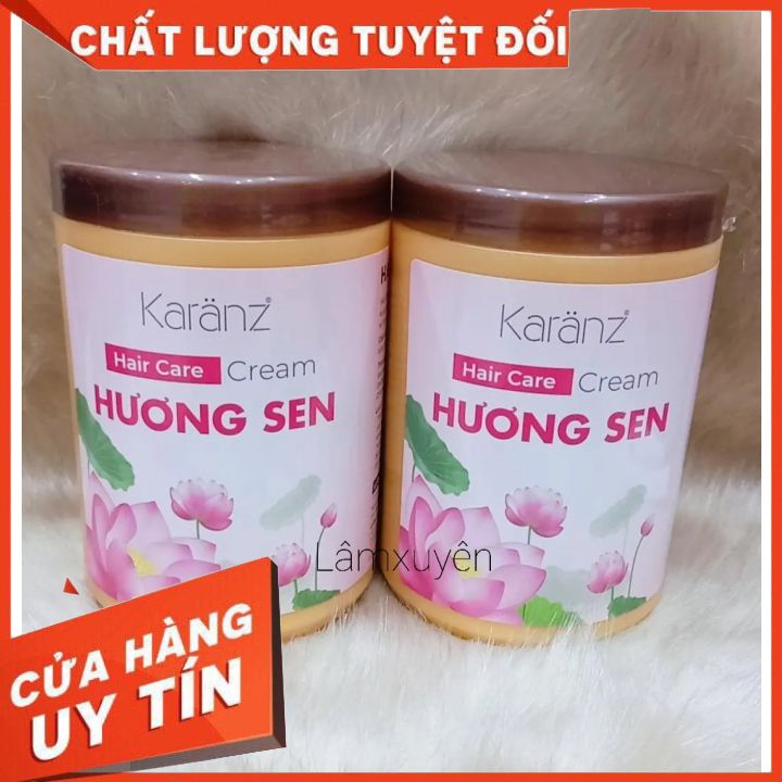 Hấp dầu kem ủ tóc Karanz HƯƠNG SEN( 1000ml )dưỡng chất giúp phục hồi và tái tạo tóc chắc khỏe óng ả suôn mượt