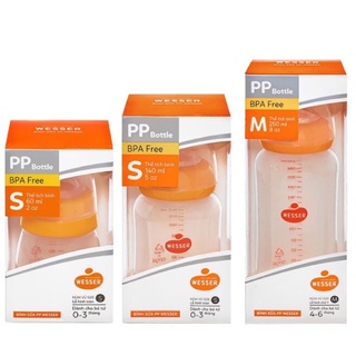 Bình sữa wesser pp đủ size 60ml-140ml-240ml